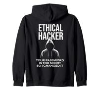 Hacker ético gracioso Tu contraseña demasiado corta, así que la cambié Sudadera con Capucha