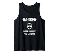 Hackers Título del trabajo Escudo profesional de seguridad cibernética hacker Camiseta sin Mangas