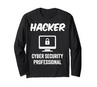 Hackers Título del trabajo Escudo profesional de seguridad cibernética hacker Manga Larga