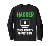 Hackers Título del trabajo Escudo profesional de seguridad cibernética hacker Manga Larga