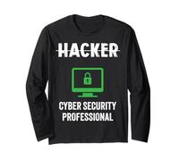 Hackers Título del trabajo Escudo profesional de seguridad cibernética hacker Manga Larga