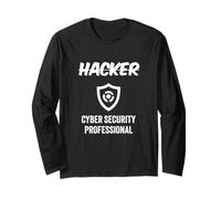 Hackers Título del trabajo Escudo profesional de seguridad cibernética hacker Manga Larga