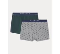 Hackett Hackett - Pack de dos bóxer trunk combinados de punto. Gris Talla XL