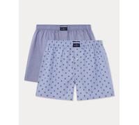 Hackett Hackett - Pack de dos boxers de tela de hombre. Azul Talla M