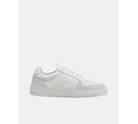 Hackett Hackett - Zapatillas de hombre tipo basket bajas en piel con logotipo microperforado. Blanco Talla 45