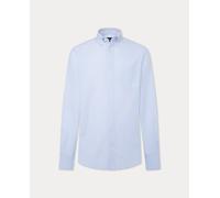 Hackett London Camisa oxford de hombre con raya bengal. Azul claro 3XL