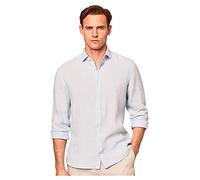 Hackett London Garment DYED Linen K Camisa, Sky, XS para Hombre