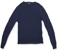 Hackett London Gmd Merino Silk Crew Pulóver, Azul (Steel Blue), L para Hombre