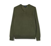 Hackett London Gmd Merino Silk V NCK Suéter pulóver, Verde Oliva, S para Hombre
