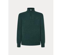 Hackett London Jersey de hombre cuello alto con cierre de media cremallera. Verde XS