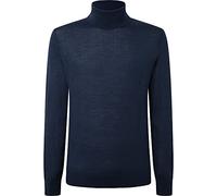 Hackett London Merino Silk Roll Neck Sudadera, Navy, S para Hombre