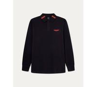 Hackett London Polo de hombre manga larga detalle cuello.. Negro 1XL/XL