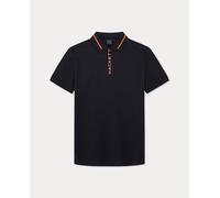 Hackett London Polo de manga corta de hombre con logo en contraste. Negro XL
