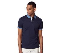 Hackett London Selvedge Placket Camisa de Polo, Azul (Marino), M para Hombre