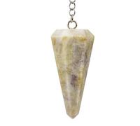 Hackmanite Collar de péndulo de cristal con cadena y bola de cristal para sanación Reiki y meditación con malla de cristal