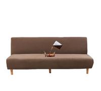 HACLEN Funda de futón impermeable, funda elástica de elastano para sofá cama sin brazos, con parte inferior elástica, lavable, suave, plegable, protector de muebles para mascotas (café, pequeño)