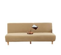 HACLEN Funda de futón impermeable, funda elástica de elastano para sofá cama sin brazos, con parte inferior elástica, lavable, suave, plegable, protector de muebles para mascotas (caqui, S)