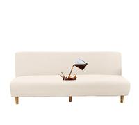 HACLEN Funda de futón impermeable, funda elástica de elastano para sofá cama sin brazos, con parte inferior elástica, lavable, suave, plegable, protector de muebles para mascotas (beige, pequeño)