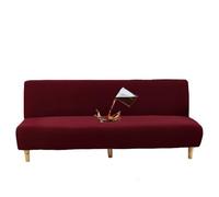 HACLEN Funda de futón impermeable, funda elástica de elastano para sofá cama sin brazos, con parte inferior elástica, lavable, suave, plegable, protector de muebles para mascotas (borgoña, pequeño)