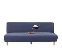 HACLEN Funda de futón impermeable, funda elástica de elastano para sofá cama sin brazos, con parte inferior elástica, lavable, suave, plegable, protector de muebles para mascotas (azul marino, pequeño