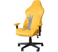 HACLEN Funda de piel sintética para silla de juegos, impermeable, resistente a los arañazos, para silla de carreras (amarillo, talla única)