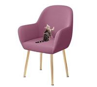 HACLEN Funda elástica para silla con respaldo curvado, a prueba de arañazos, lavable, suave, curvada, para silla de comedor (morado, 8 piezas)