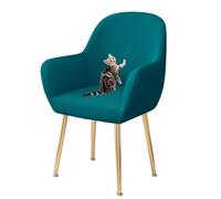 HACLEN Funda elástica para silla con respaldo curvado, a prueba de arañazos, lavable, suave, curvada, para silla de comedor (azul aguamarina, 8 piezas)