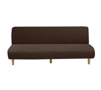 HACLEN Funda elástica para sofá cama sin brazos, funda de elastano suave para futón, antideslizante, elástica, lavable, plegable, protector para sala de estar y mascotas (marrón, grande)