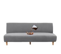 HACLEN Funda impermeable para futón, funda elástica de elastano para sofá cama sin brazos, con parte inferior elástica, lavable, suave, plegable, protector de muebles para mascotas (gris, mediano)