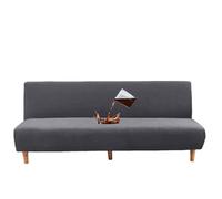 HACLEN Funda impermeable para futón, funda elástica de elastano para sofá cama sin brazos, con parte inferior elástica, lavable, suave, plegable, protector de muebles para mascotas (gris oscuro