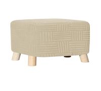 HACLEN Funda otomana rectangular, funda elástica para reposapiés, extraíble, lavable, de elastano, plegable, protector de muebles (beige, cuadrado)