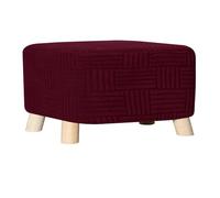 HACLEN Funda otomana rectangular, funda elástica para reposapiés, extraíble, lavable, de elastano, plegable, protector de muebles (borgoña, cuadrado)
