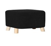 HACLEN Funda otomana rectangular, funda elástica para reposapiés, extraíble, lavable, elastano, plegable, protector de muebles (color negro, XXL)