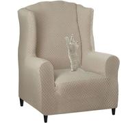 HACLEN Funda para Sillón Orejero A Prueba De Arañazos para Gatos, 1 Pieza Funda Elástica para Sillón Orejero con Parte Inferior Elástica (Caqui,Talla única)