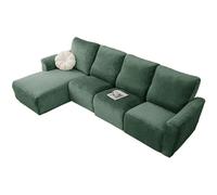 HACLEN Fundas de terciopelo para sofá reclinable modular, funda elástica para sofá en forma de L con funda para chaise longue, lavable, protector de muebles (verde, 10 piezas)