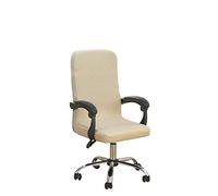 HACLEN Jacquard Funda para Silla De Oficina Estirar Cubierta De La Silla De La Oficina Espalda Alta Fundas De Sillones Oficina Fundas Lavables De Poliéster-Beige-Large