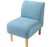 HACLEN Juego de fundas elásticas para sillas sin brazos, suaves y extraíbles para sala de estar (azul, 1 unidad)