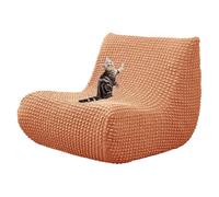 HACLEN Lazy Floor - Funda para sofá de suelo, funda elástica para tumbona sin brazos, extraíble y lavable para sala de estar (naranja, talla única)