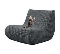 HACLEN Lazy Floor - Funda para sofá de suelo, funda elástica para tumbona sin brazos, extraíble y lavable para sala de estar (gris oscuro, talla única)