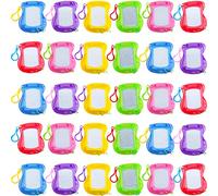 Haconba 30 mini pizarras magnéticas de dibujo, tamaño de viaje, borrables, pizarras de dibujo pequeñas con llavero para niños, cumpleaños, aula, fiesta, bolsas de regalo, 6 colores