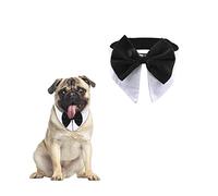 HACRAHO Collar Formal para Pajarita para Mascotas, 1 Pieza, Ajustable, para Perro, Formal, para Corbata, Cuello Blanco para Disfraz de Mascota con Pajarita, Contorno del Cuello de 16 a 17,99 Pulgadas