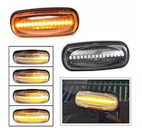 Hacreyatu 2 intermitentes laterales LED dinámicos con certificado para Land Rover Discovery 2 1999-2004 Defender Freelander 1 2002-2005 (Transparente)