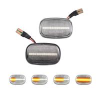 Hacreyatu 2 intermitentes laterales LED dinámicos con certificado T-oyota Corolla RAV4 Prius Yaris Camry Vios Hilux Allex Avensis Celica Supra Mk4 (Blanco)