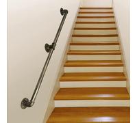 HACSYP Pasamanos de Escalera Modernos de Metal Mate for Montaje en Pared, Ideal for Interiores, lofts, terrazas, escaleras, Madera Maciza.(2ft/60cm)