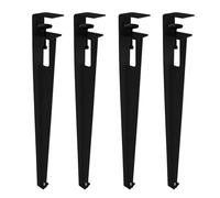 HACSYP Patas de Mesa de Metal, Pata de Mesa Ajustable de 76 cm, Patas de Muebles en Forma de F, Pata de Soporte de encimera con Abrazadera, con Protectores de Suelo(Schwarz,4pcs)