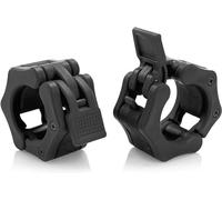 HACUBA FITNESS Abrazaderas olímpicas para barra de pesas de liberación rápida, par de clips de peso para barra de 2 pulgadas, color negro