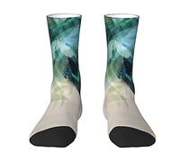HACXZ Calcetines casuales de plumas de pavo real para hombre y mujer, calcetines tobilleros acolchados y divertidos, calcetines deportivos cortos.