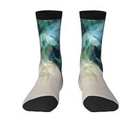 HACXZ Calcetines casuales de plumas de pavo real para hombre y mujer, calcetines tobilleros acolchados y divertidos, calcetines deportivos cortos.