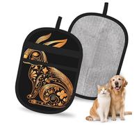 HACXZ Guante Reutilizable para Pelo de Mascotas con Icono de Conejo, Cepillo electrostático para Eliminar el Pelo de Perros y Gatos.