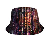HACXZ Sombrero Tipo Cubo para Adultos Light Under The Spot con Estampado - Sombrero Plegable para el Sol Ideal para Senderismo, Playa y Ciclismo (Negro)